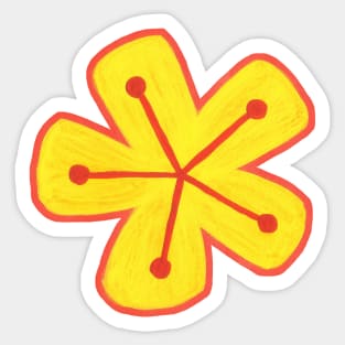 Bright Retro Flower Sticker